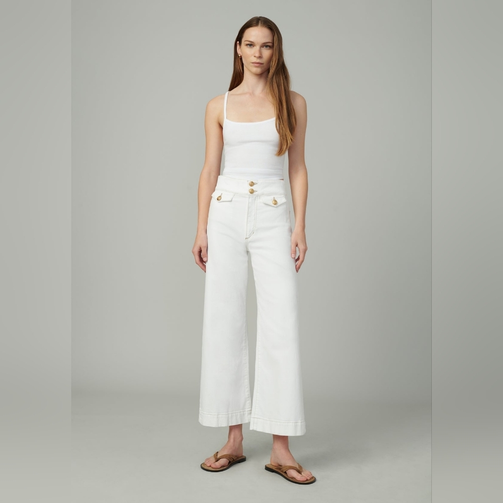 Joe's Women's The Ellia Wide Leg Ankle Denim In Milk Size 33